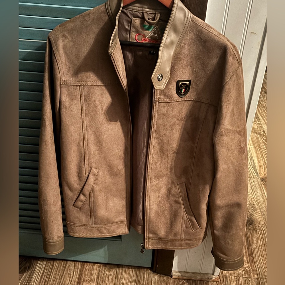 Armani Collezioni Brown Suede Bomber Jacket